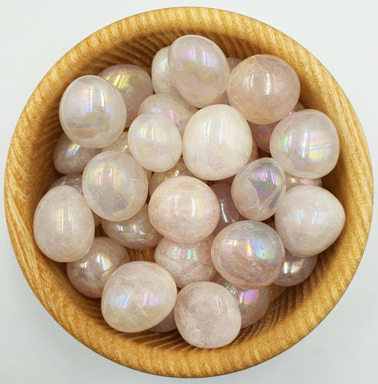 Angel Aura Rose Quartz Tumbles
