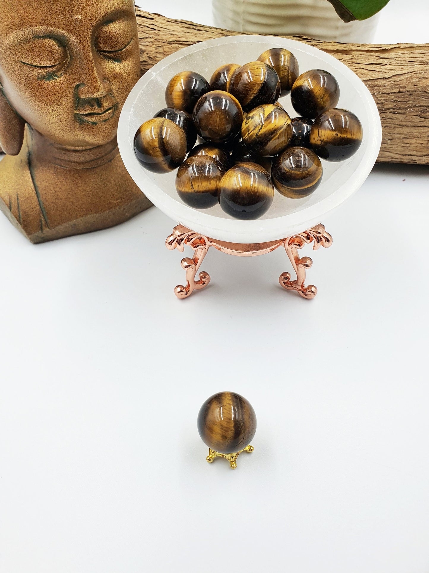 Yellow Strong Flash Tiger's Eye Mini Crystal Sphere - 20mm