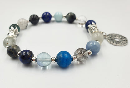 Spiritual Development Support Crystal Healing Bracelet with Chakra Charm (with 16 different crystals)