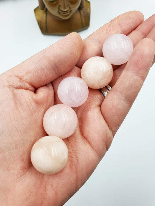 Morganite Mini Crystal Sphere - approx 21mm