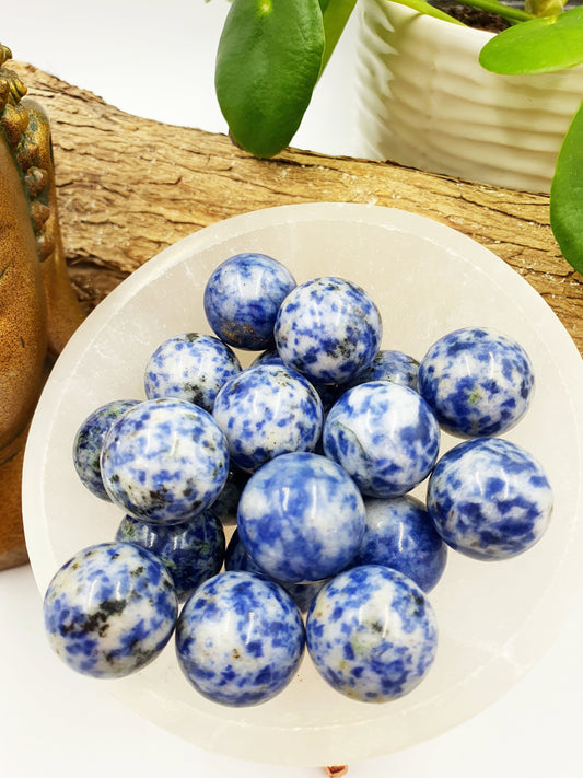 Blue Dot Jasper Crystal Mini Sphere - approx 20mm