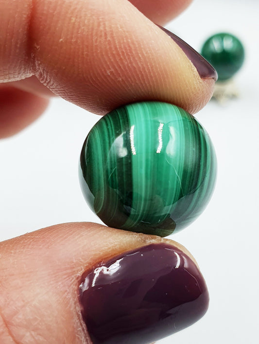 Natural Malachite Mini Crystal Sphere (A Grade) - you choose your favourite