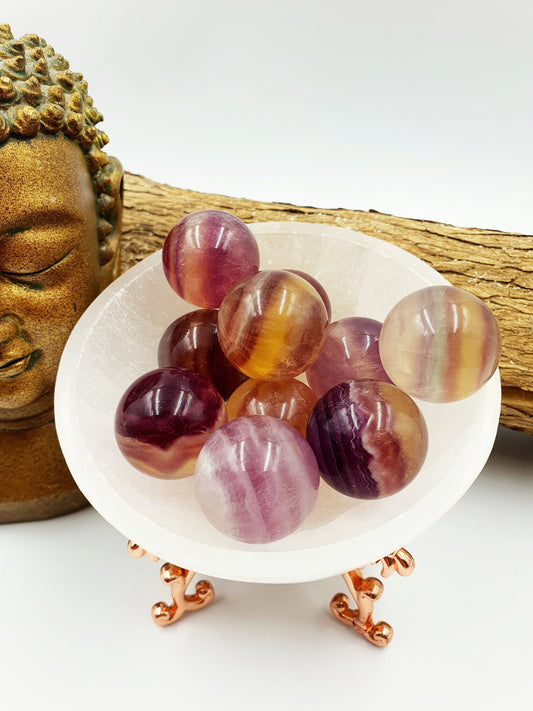 High Quality Fluorite Crystal Mini Sphere - approx 25mm