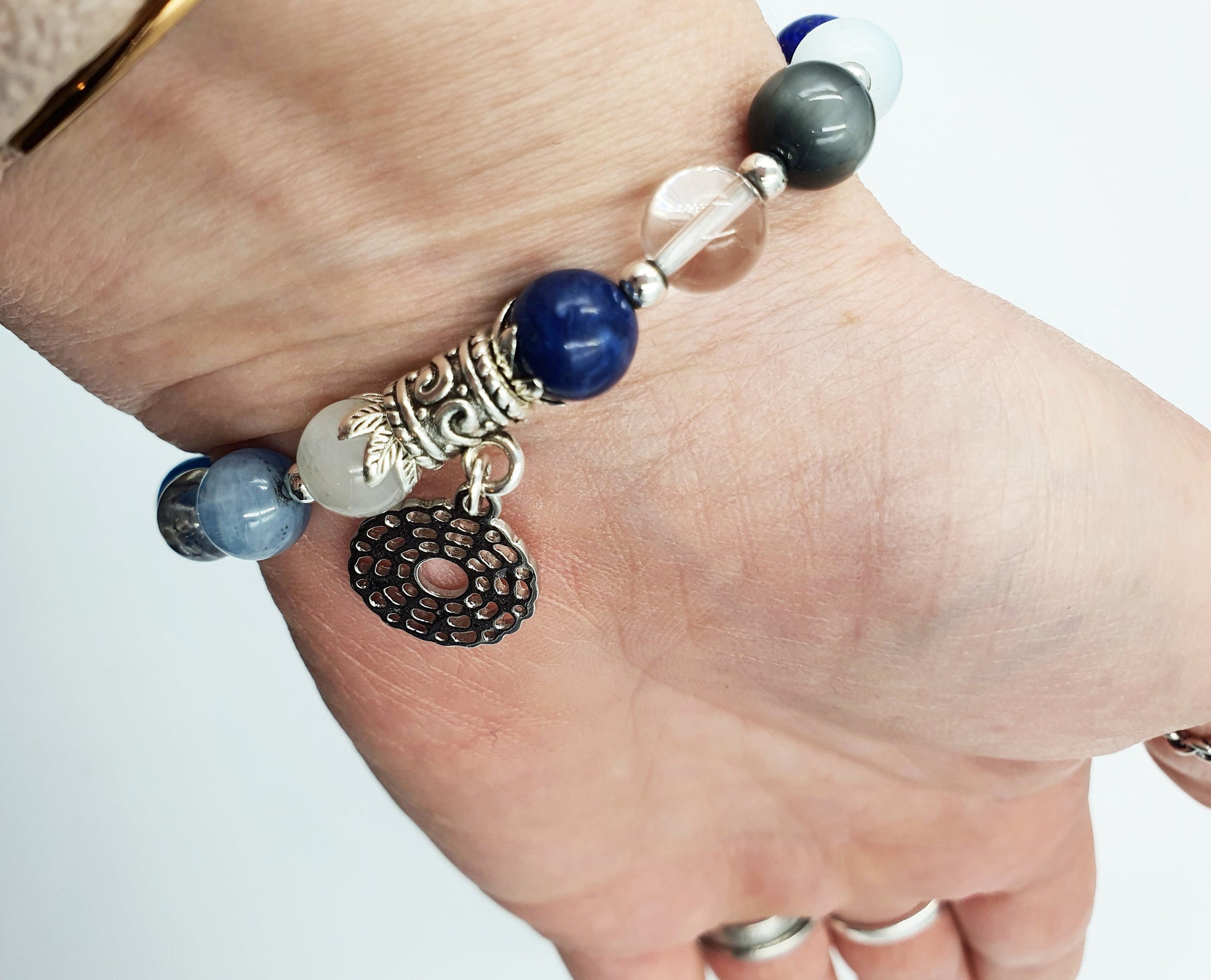 Spiritual Development Support Crystal Healing Bracelet with Chakra Charm (with 16 different crystals)