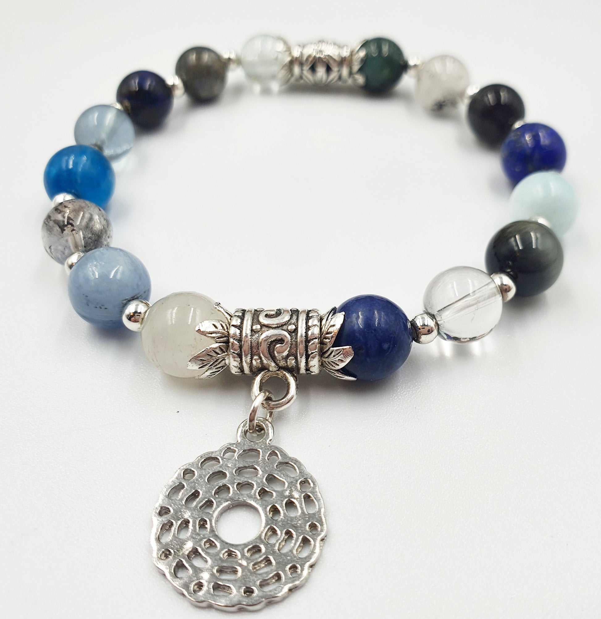 Spiritual Development Support Crystal Healing Bracelet with Chakra Charm (with 16 different crystals)