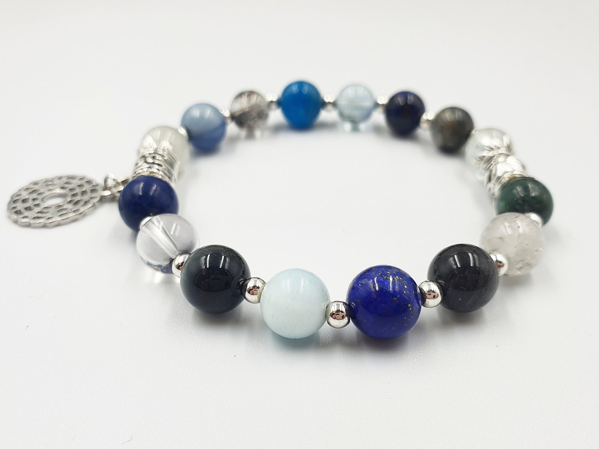 Spiritual Development Support Crystal Healing Bracelet with Chakra Charm (with 16 different crystals)