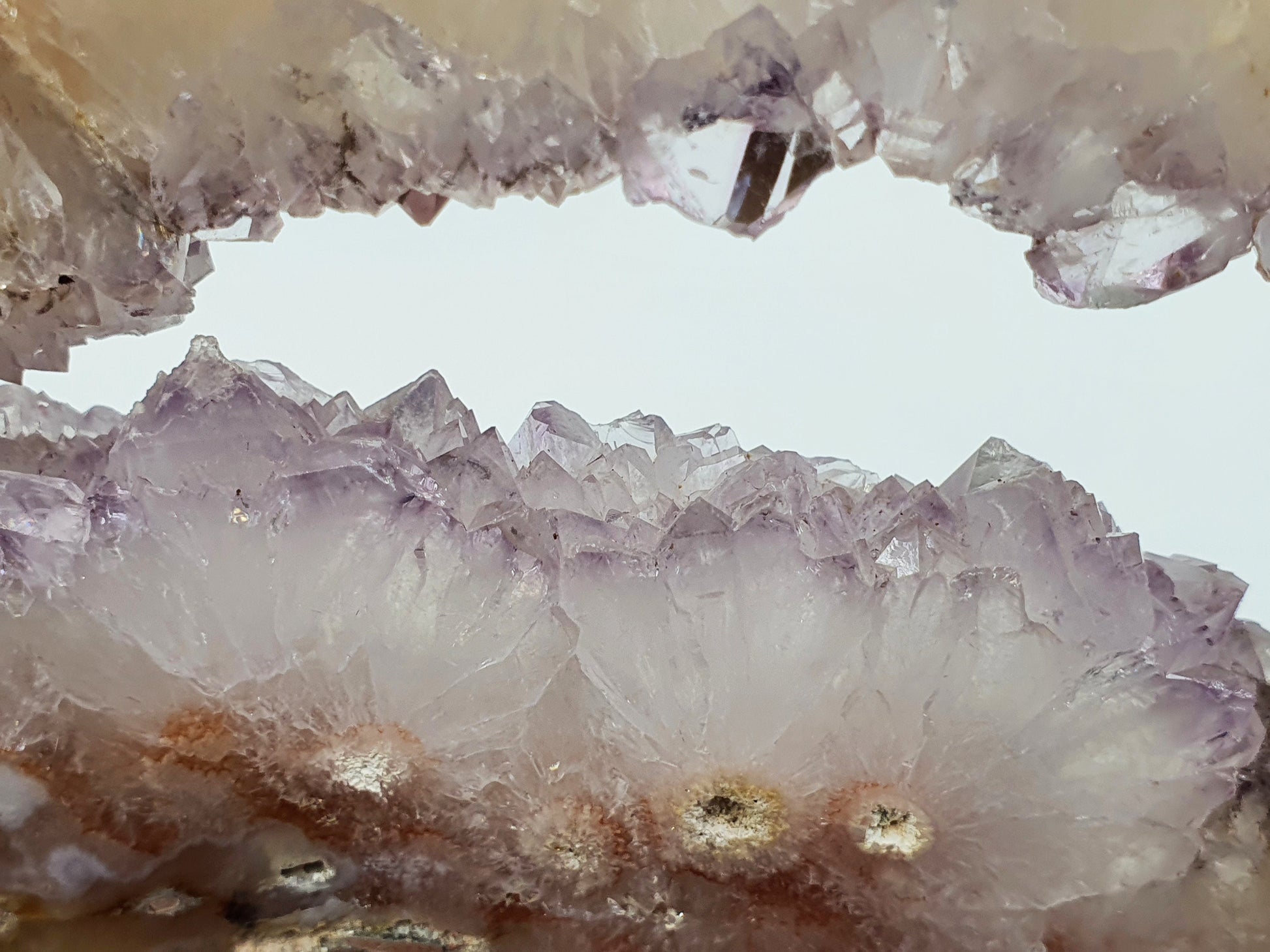 Pink Amethyst Crystal Slice with druzy