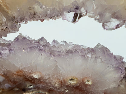 Pink Amethyst Crystal Slice with druzy