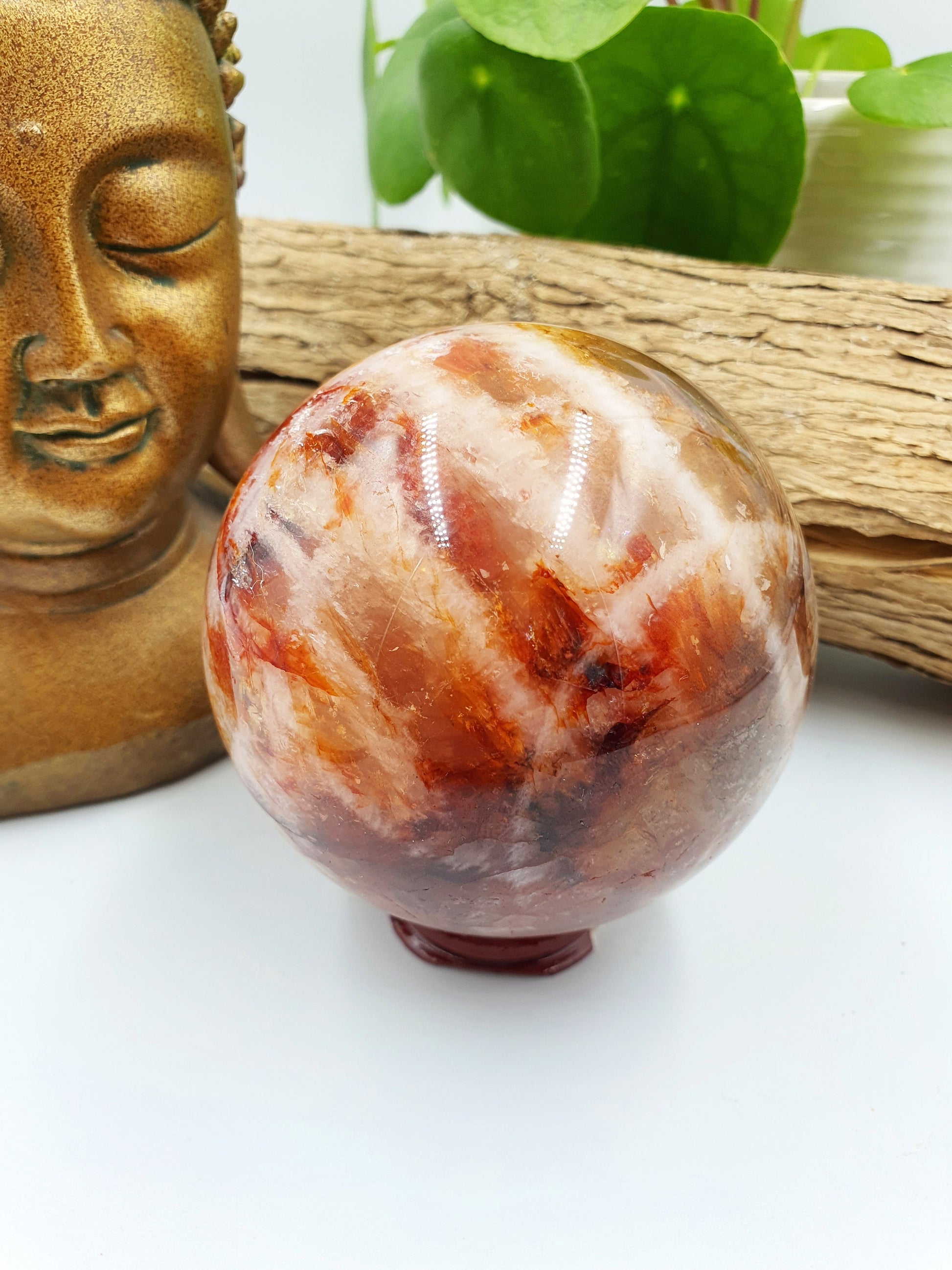 High Grade Large Fire Quartz Sphere