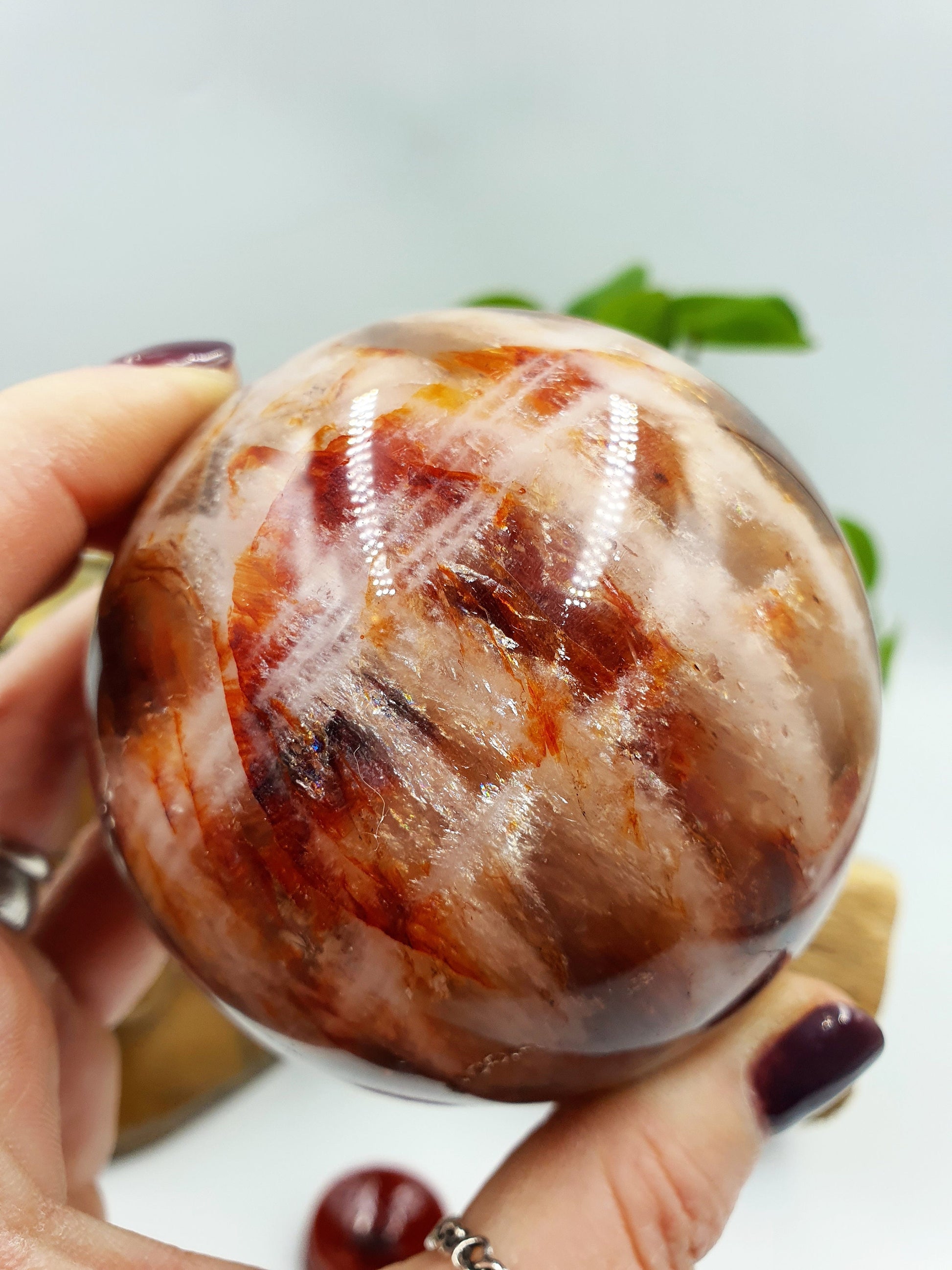 High Grade Large Fire Quartz Sphere
