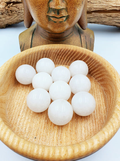 White Jade Mini Sphere - approx 20mm