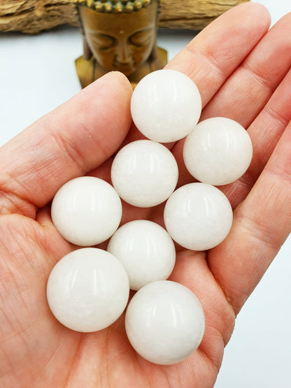 White Jade Mini Sphere - approx 20mm