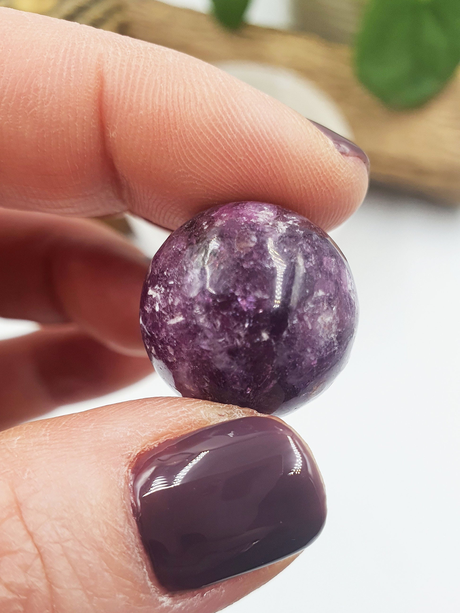 Flashy Purple Mica in Quartz Crystal Mini Sphere - approx 20mm
