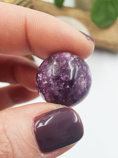 Flashy Purple Mica in Quartz Crystal Mini Sphere - approx 20mm