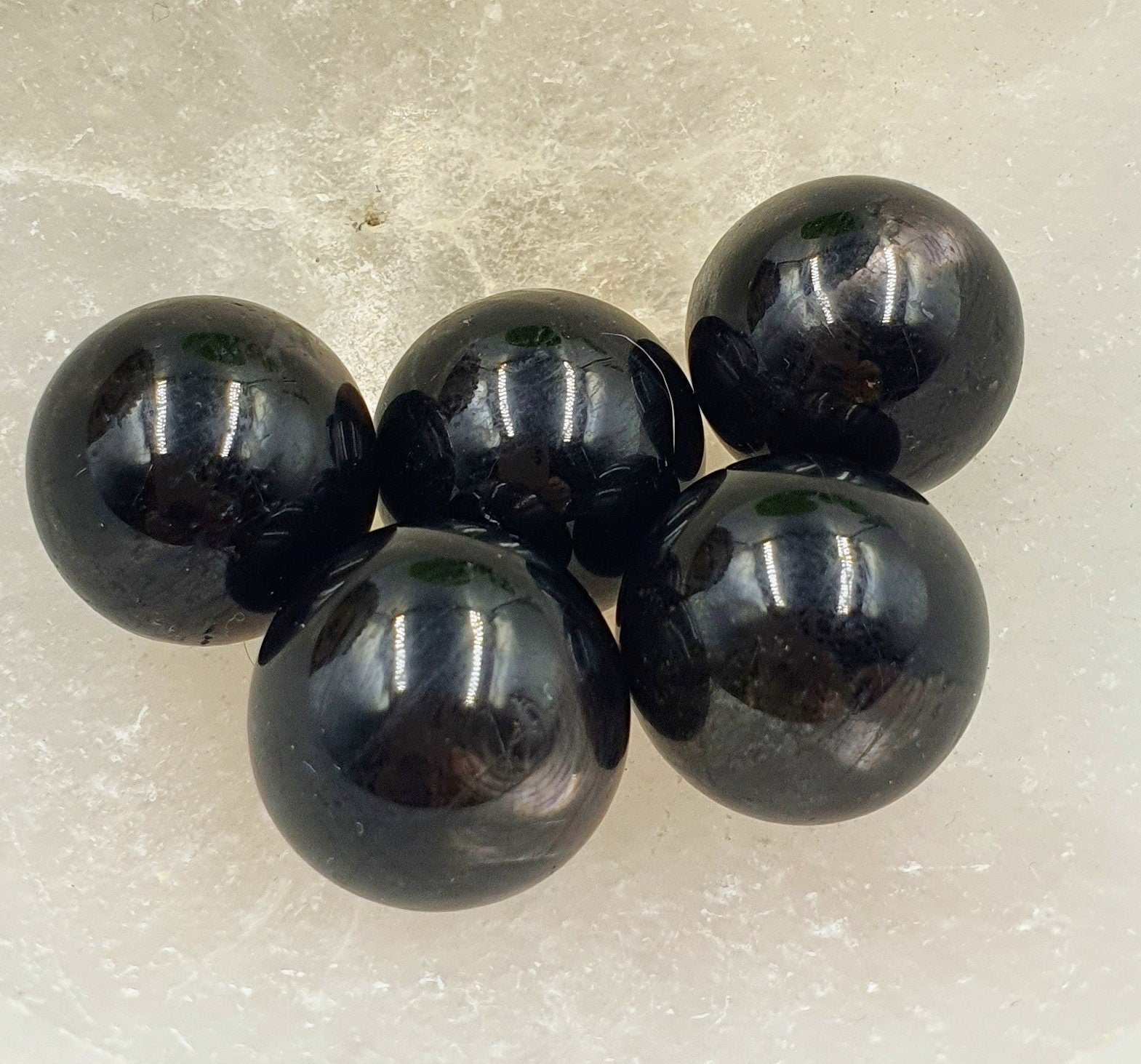 A Grade Rare Flashy Hypersthene Mini Crystal Sphere - approx 19mm