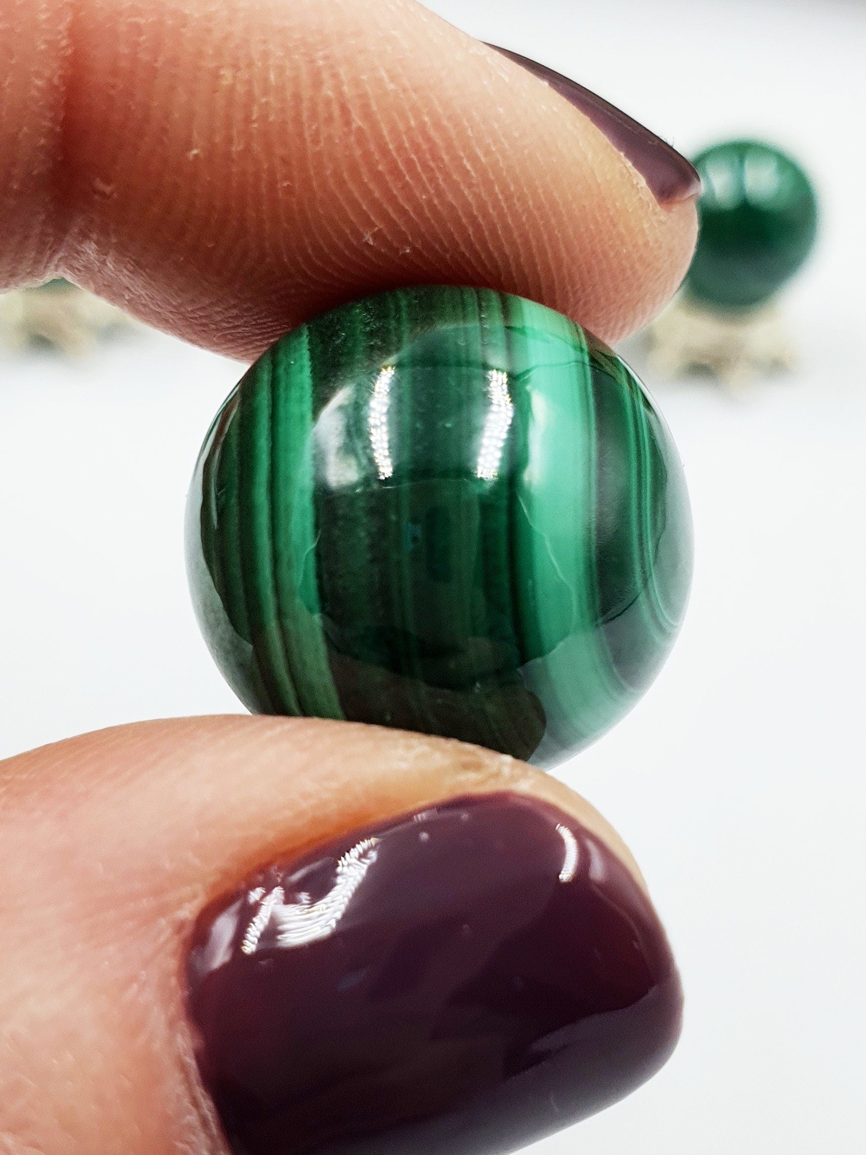 Natural Malachite Mini Crystal Sphere (A Grade) - you choose your favourite