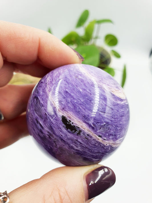 A Grade flashy Charoite Crystal Sphere - 50mm