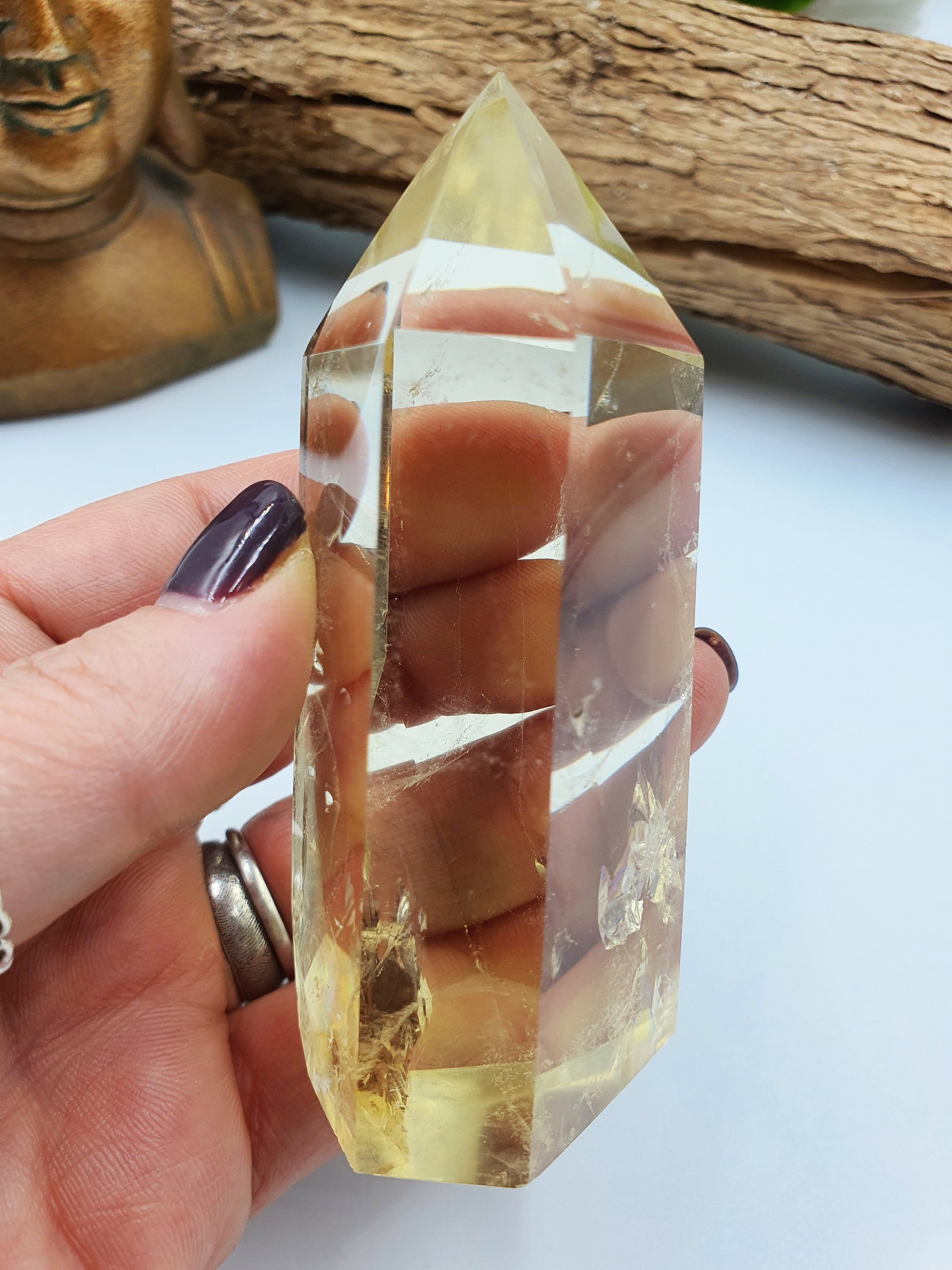 Citrine Crystal Tower With Rainbows