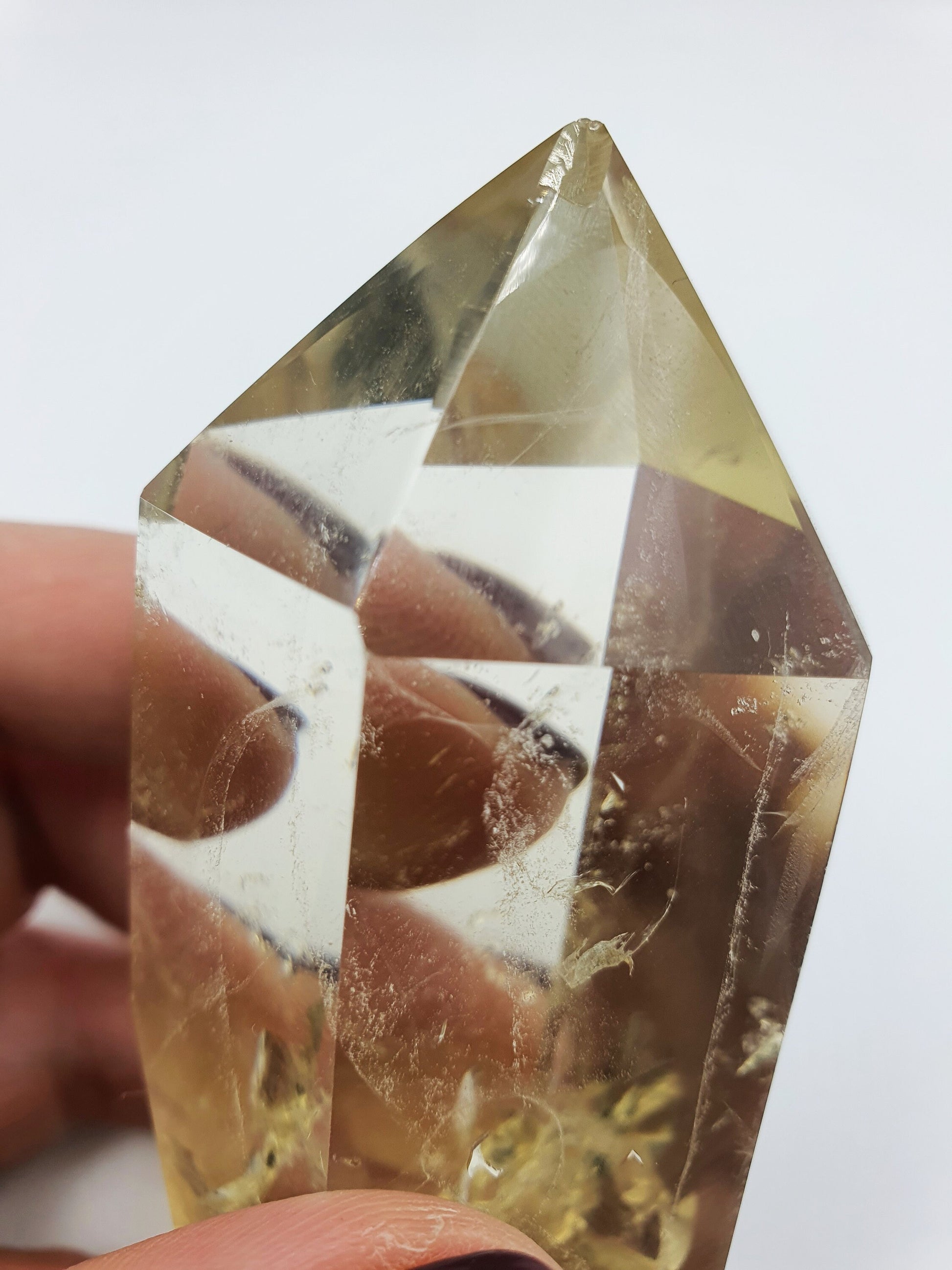 Citrine Crystal Tower With Rainbows