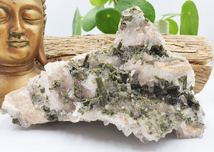 Large Sparkly Epidote & Quartz Raw Crystal Specimen - 731g