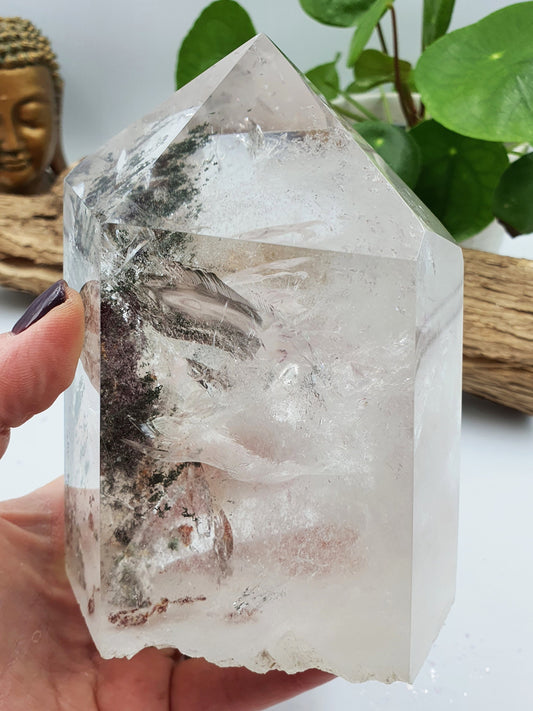 Large Garden Quartz Crystal Tower