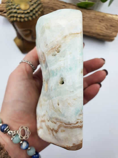 Caribbean Calcite Crystal Natural Freeform Specimen - 1109g