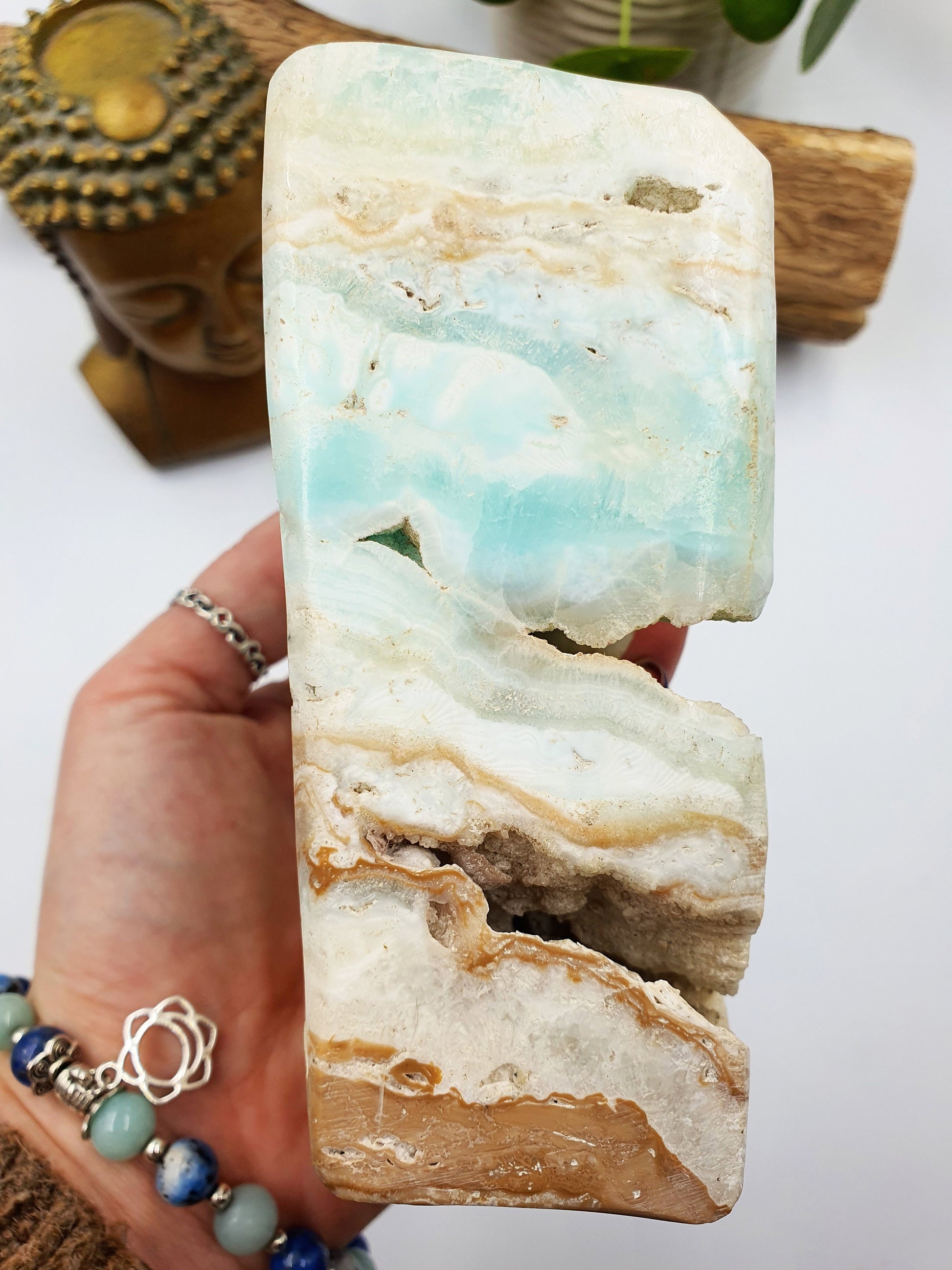 Caribbean Calcite Crystal Natural Freeform Specimen - 1109g