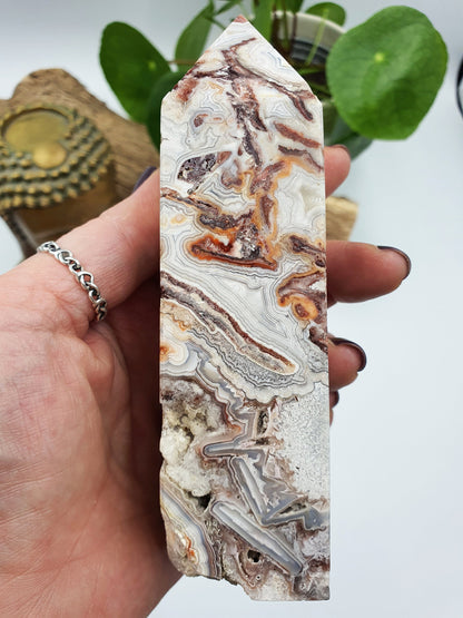Mexican Crazy Lace Agate Crystal Tower