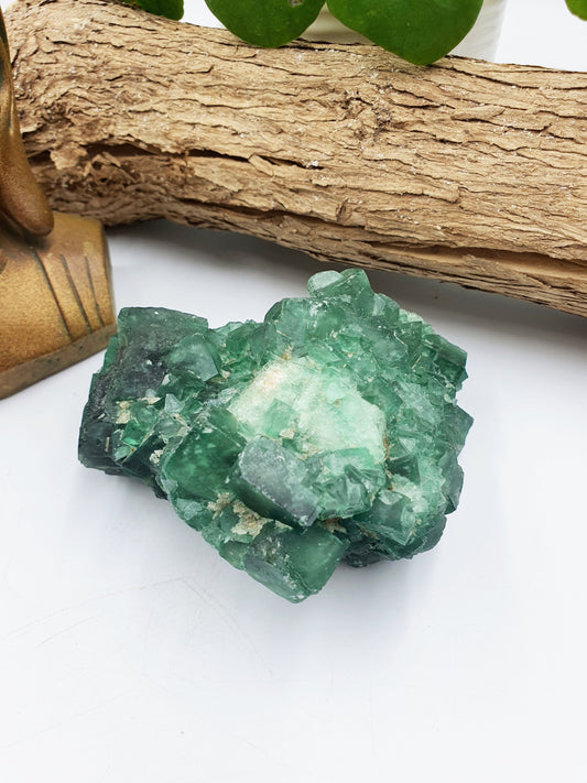 Raw Green Heliofluorite Crystal Freeform