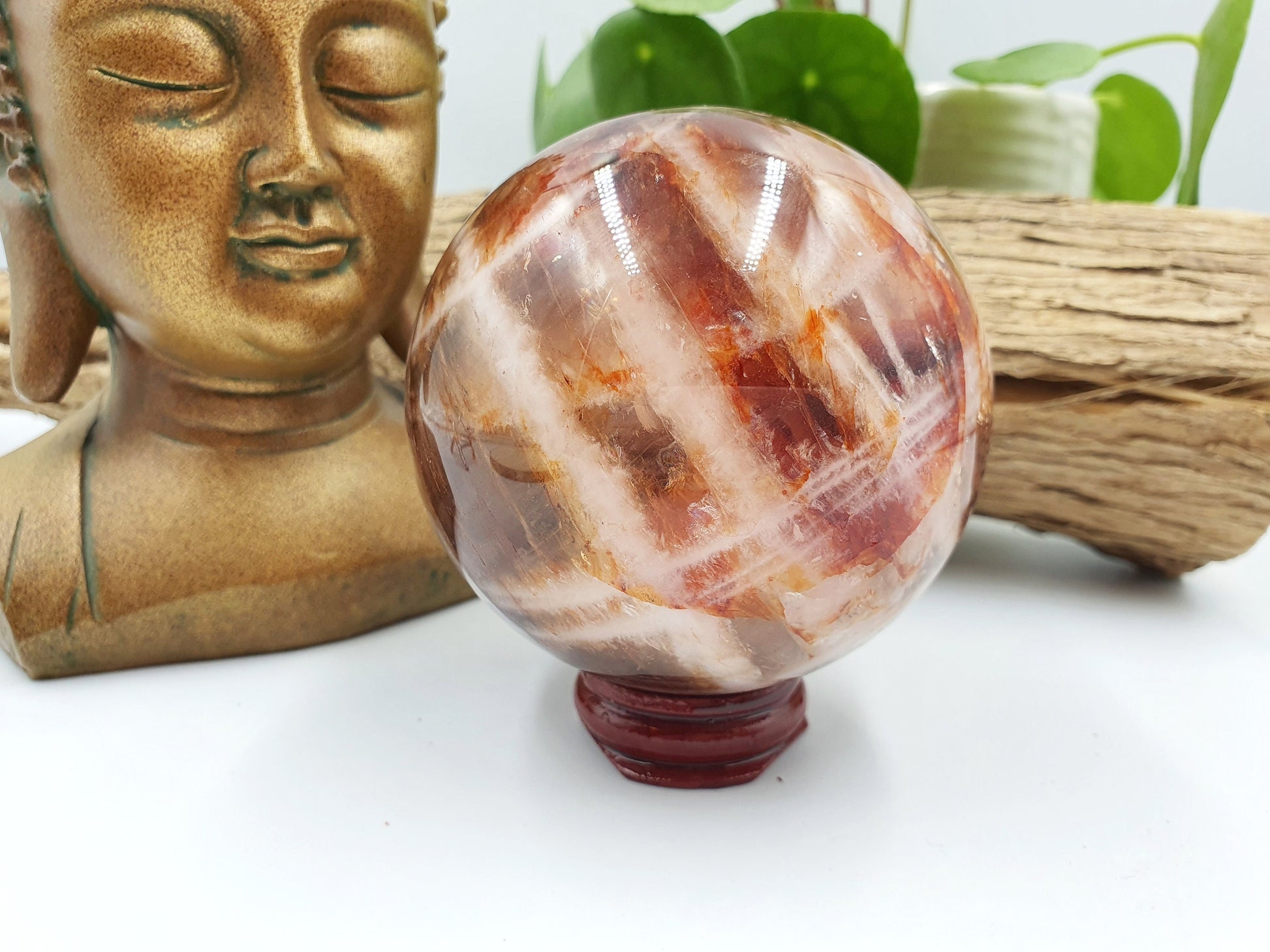 High Grade Large Fire Quartz Sphere
