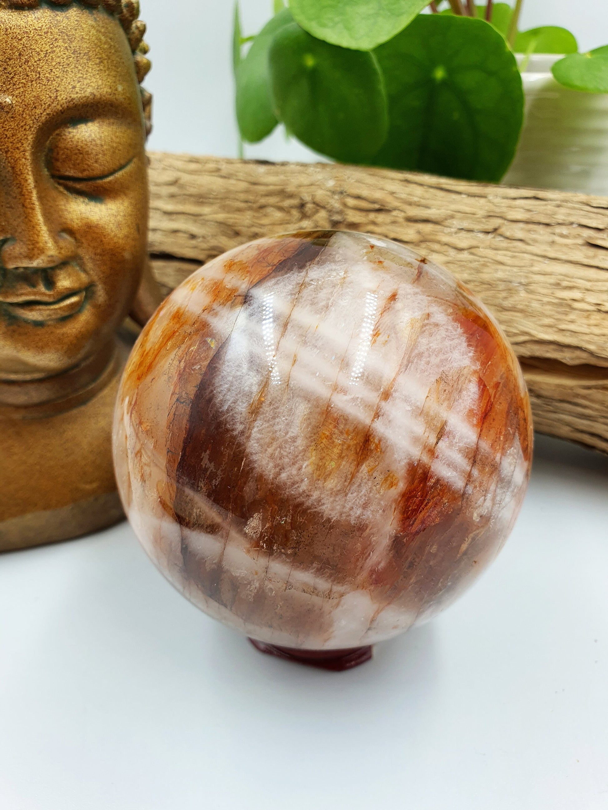 High Grade Large Fire Quartz Sphere
