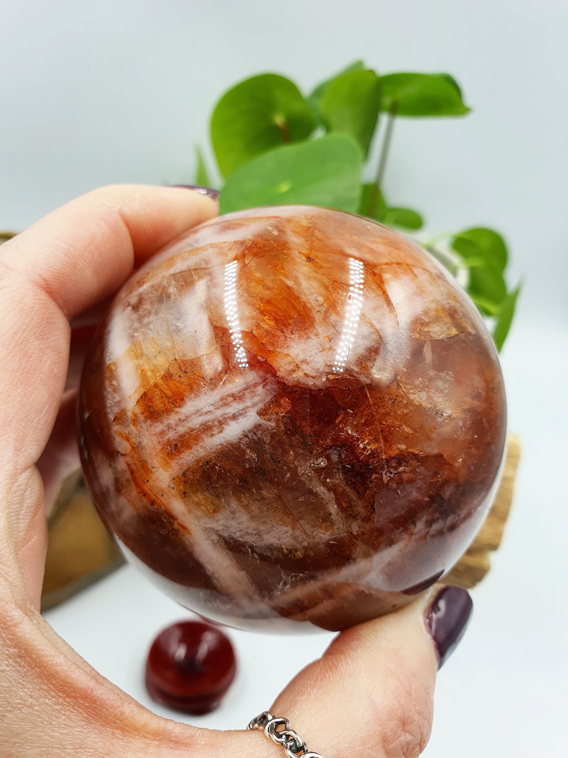 High Grade Large Fire Quartz Sphere