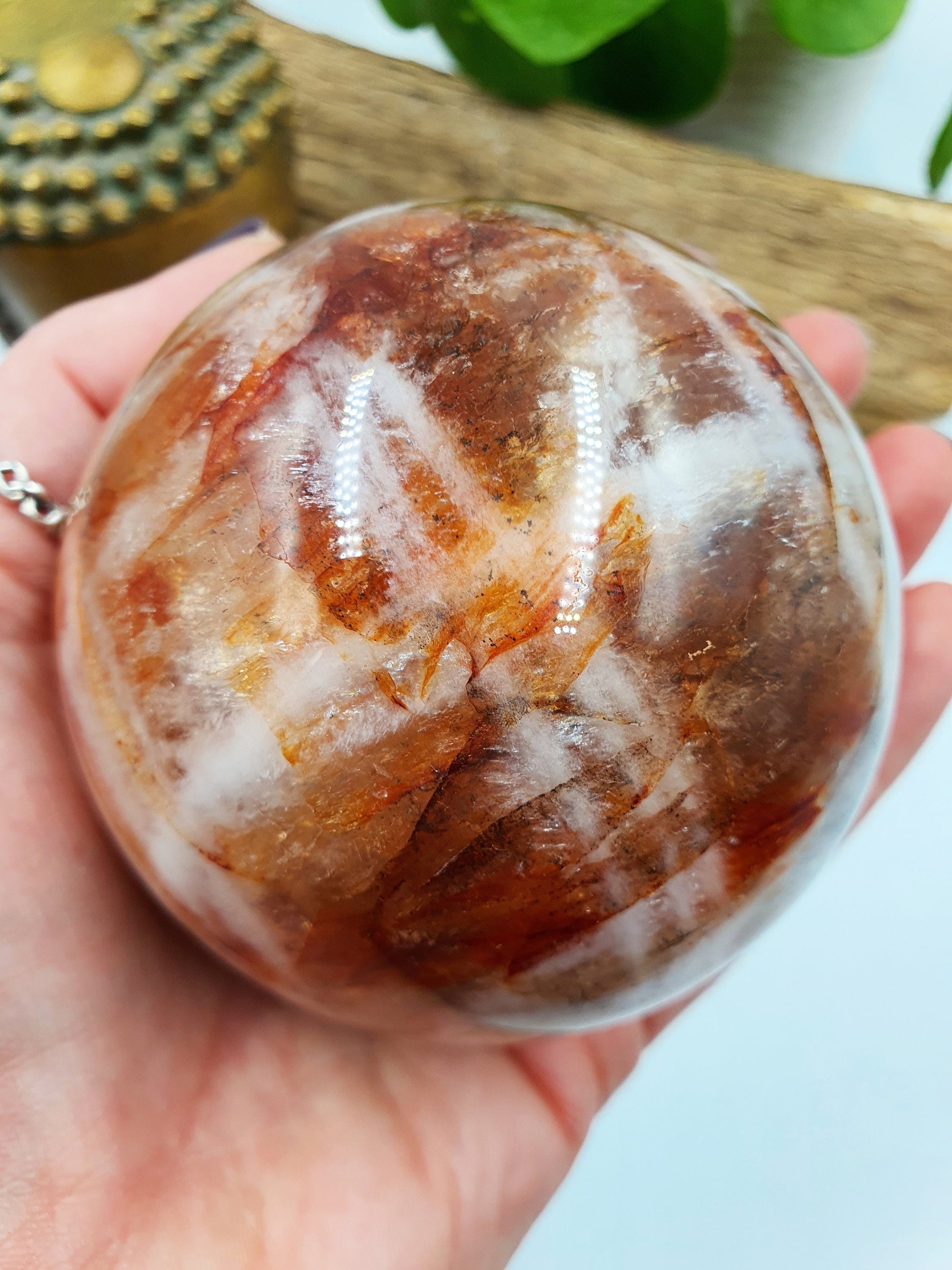 High Grade Large Fire Quartz Sphere