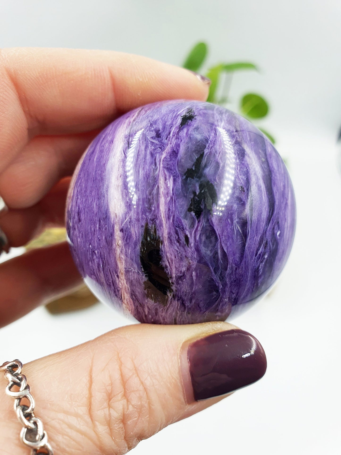 Flashy Charoite Crystal Sphere