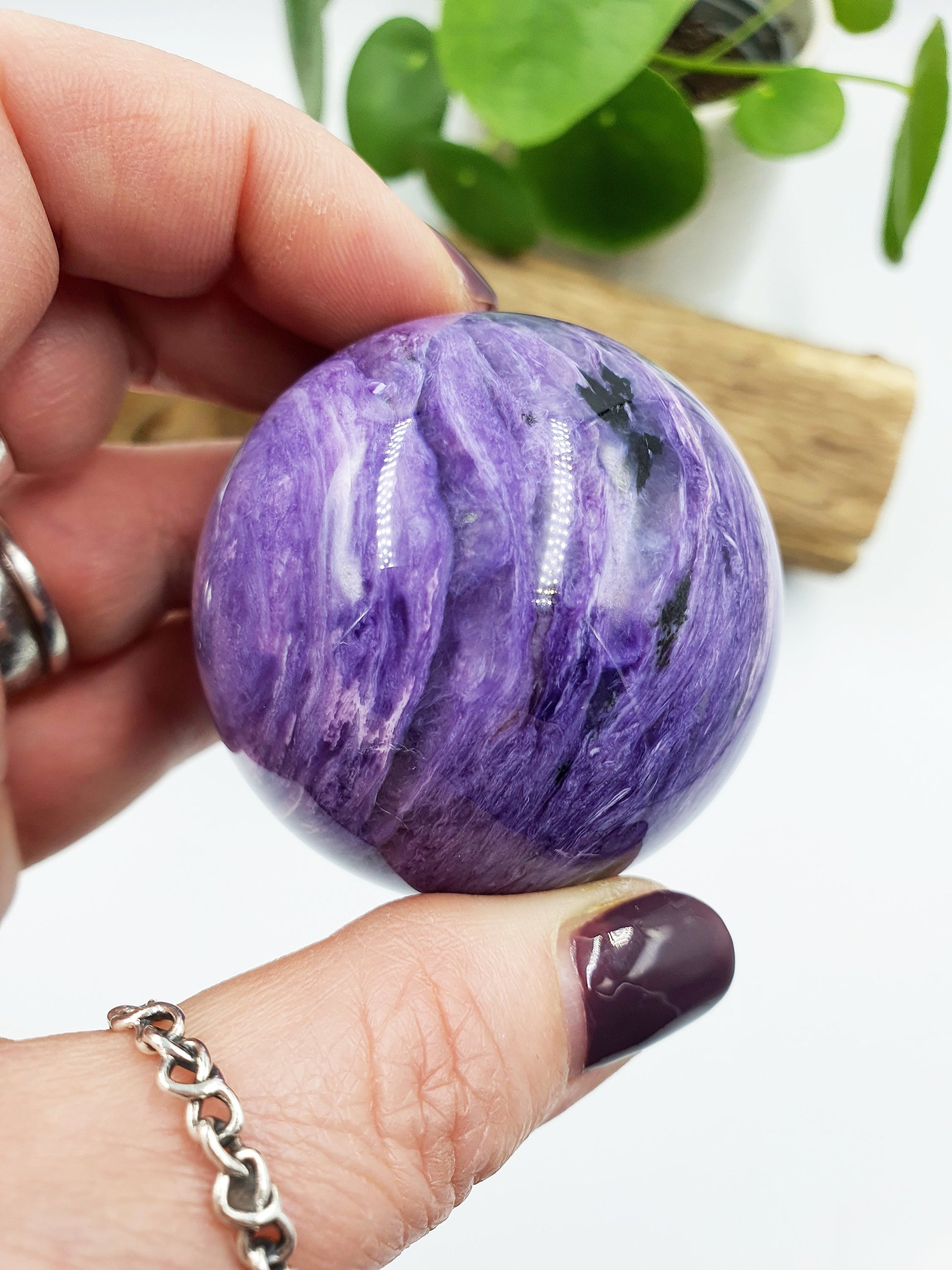 Flashy Charoite Crystal Sphere
