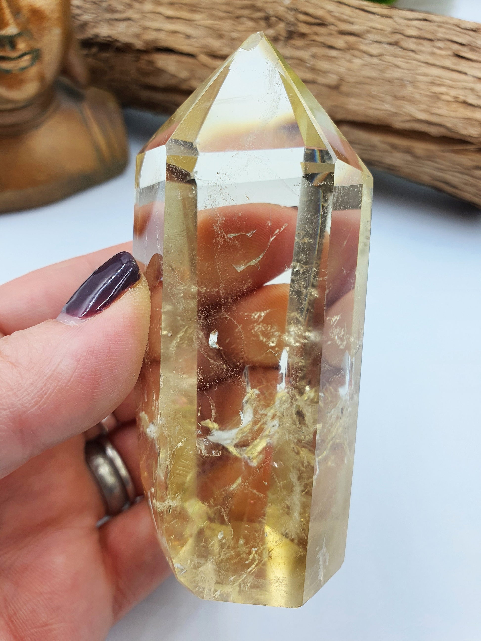 Citrine Crystal Tower With Rainbows