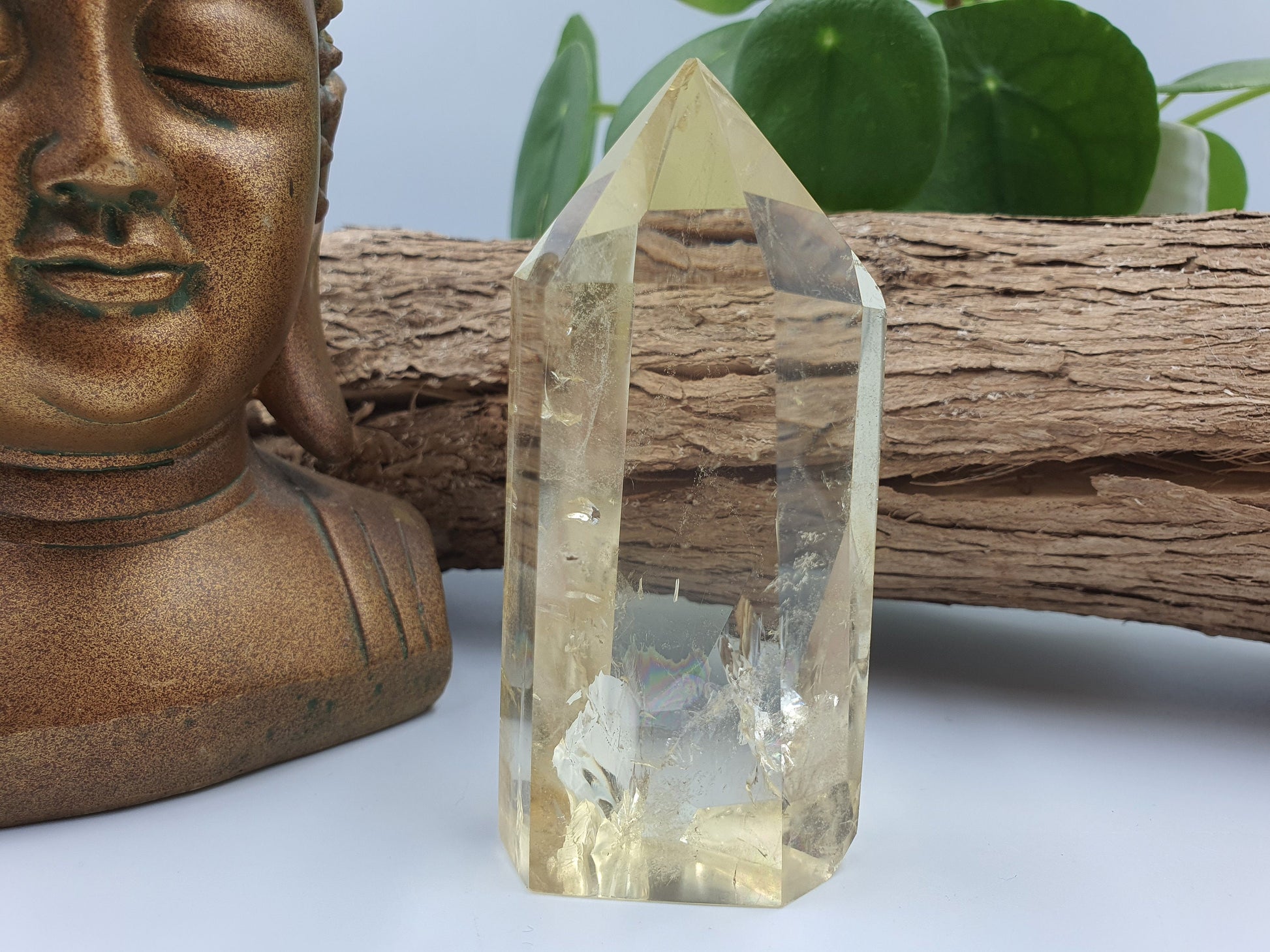 Citrine Crystal Tower With Rainbows