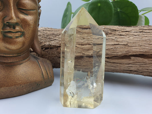Citrine Crystal Tower With Rainbows