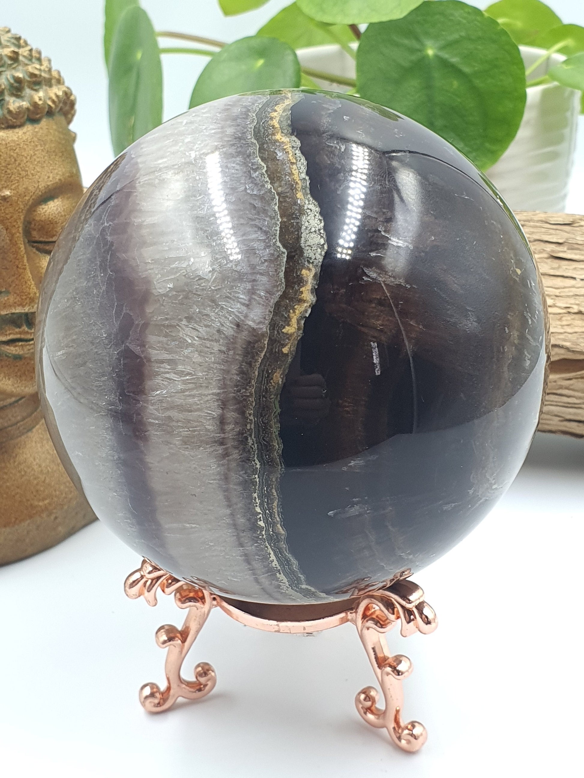 Fluorite & Pyrite Crystal Sphere - 102mm