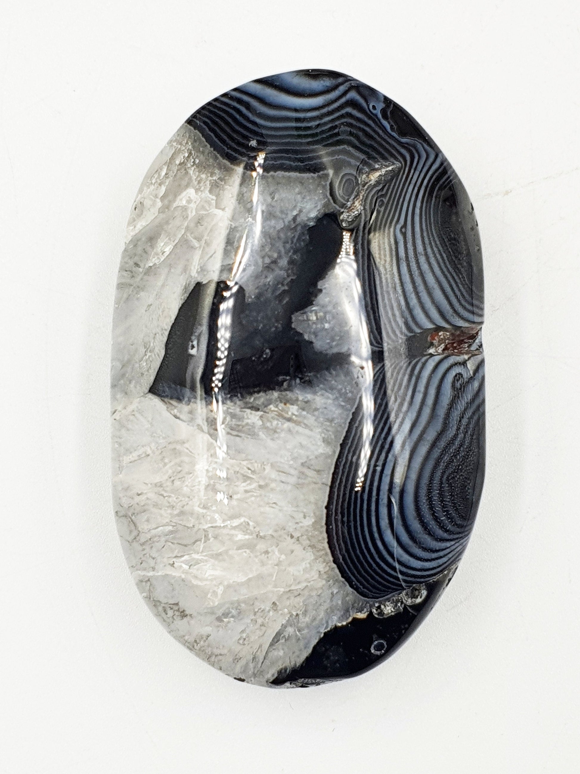 Black Banded Agate Drusy Palm