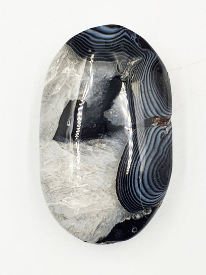 Black Banded Agate Drusy Palm