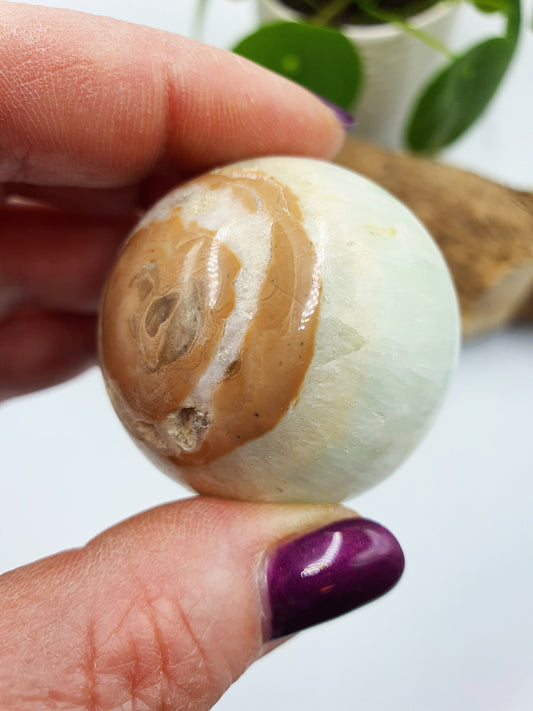Caribbean Calcite Crystal Sphere - 41mm