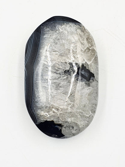 Black Banded Agate Drusy Palm