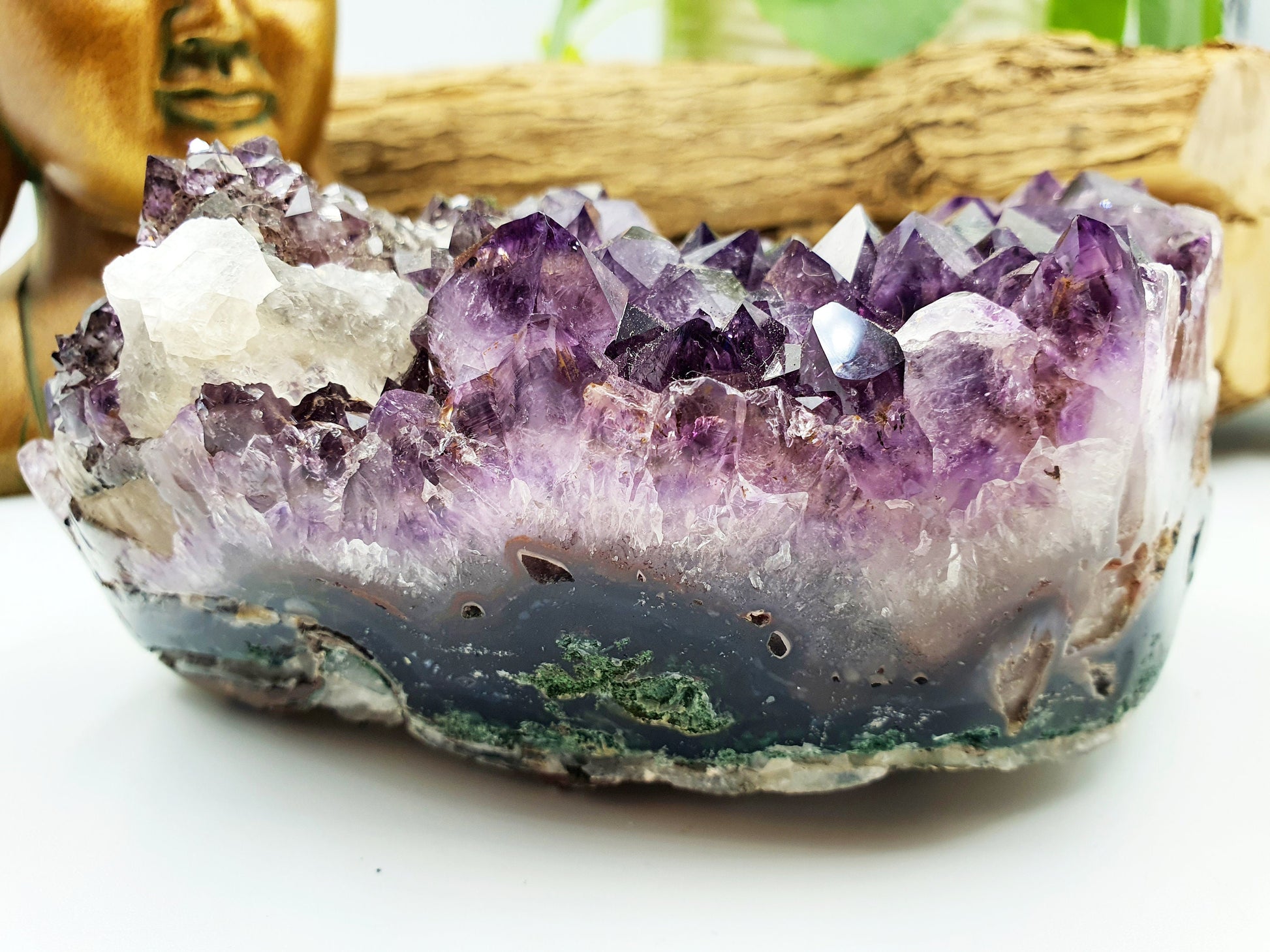 Amethyst Natural Crystal Cluster with rainbow flashes - 672g