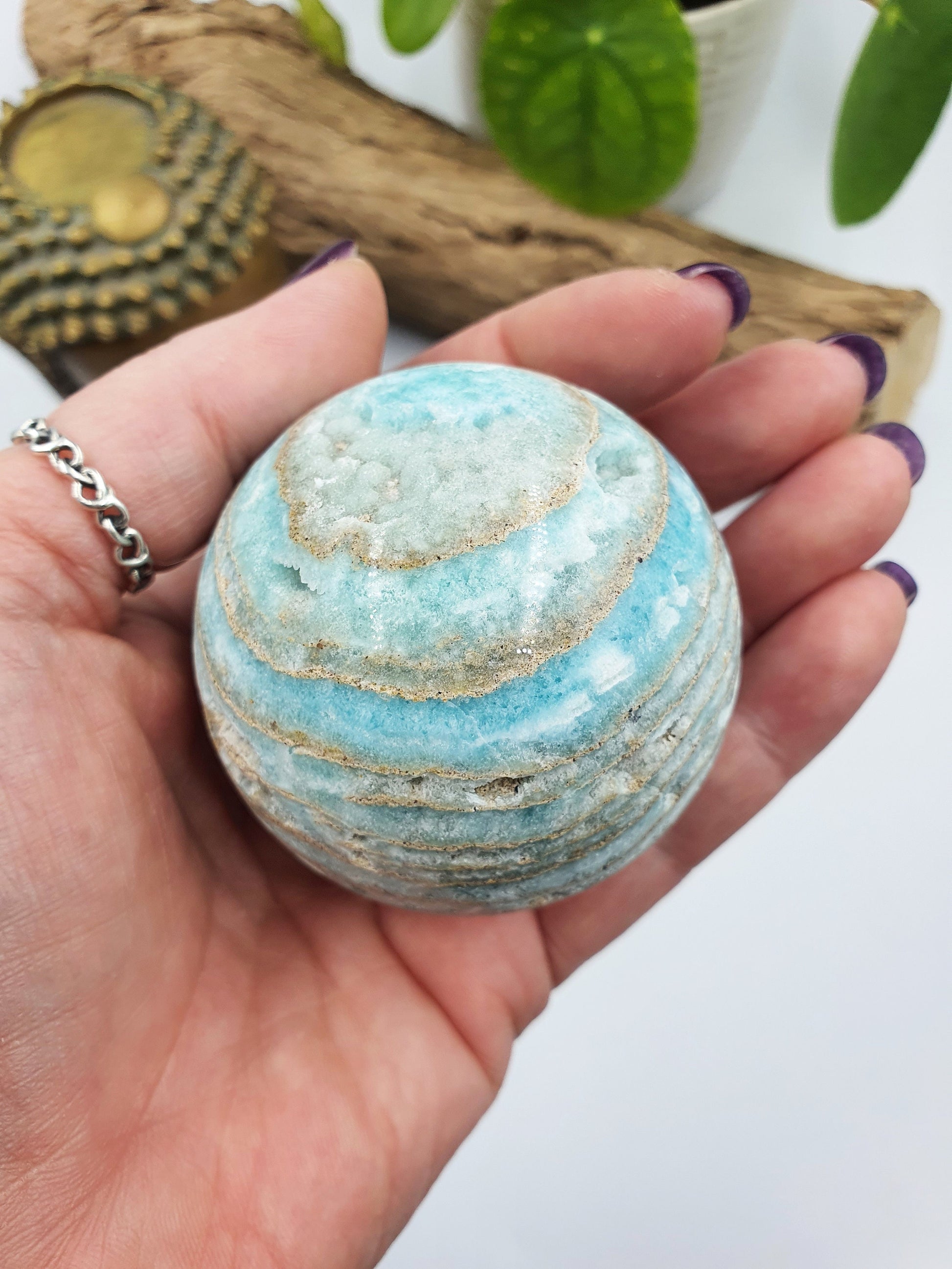 Hemimorphite Drusy Sphere