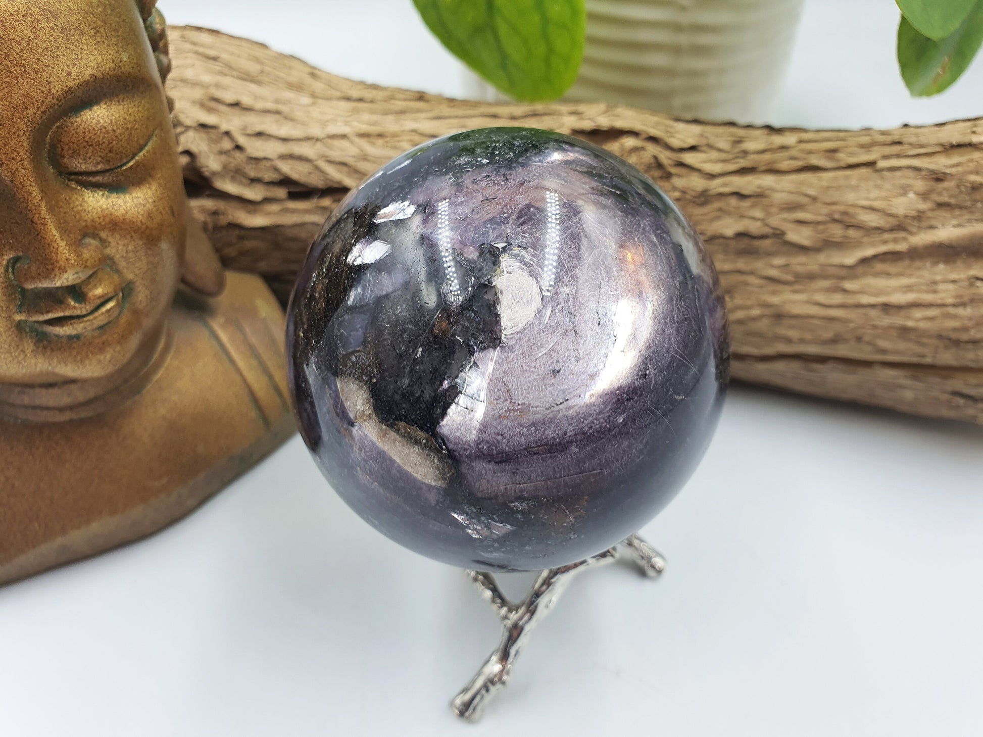 A Grade Gem Lepidolite Sphere