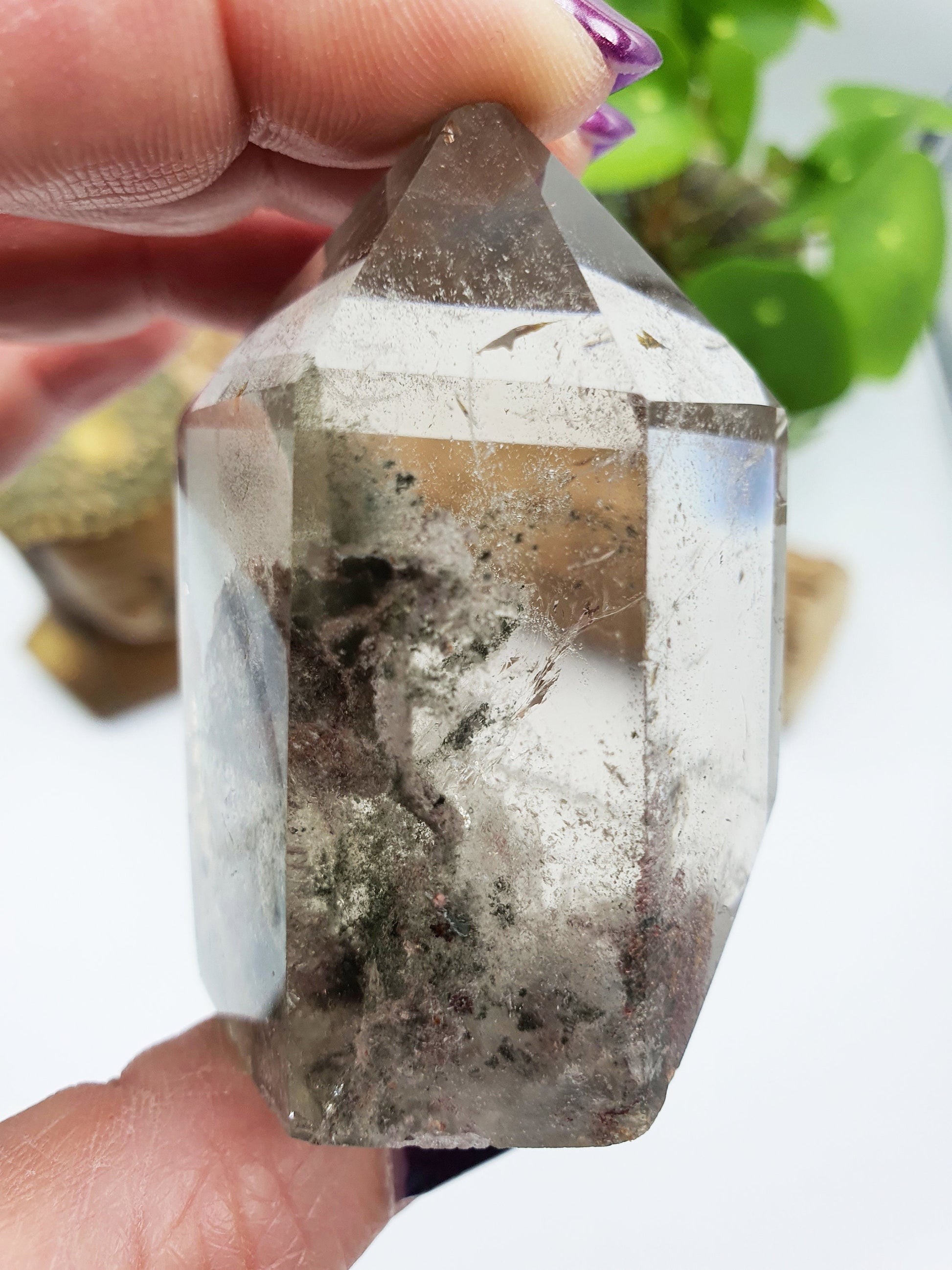High Grade Garden Quartz Mini Tower /Lodolite Quartz Point