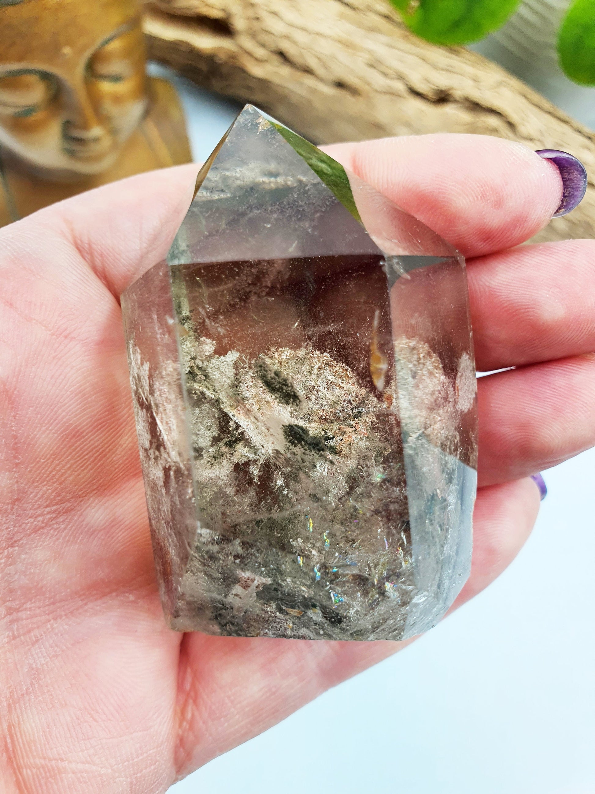 High Grade Garden Quartz Mini Tower /Lodolite Quartz Point