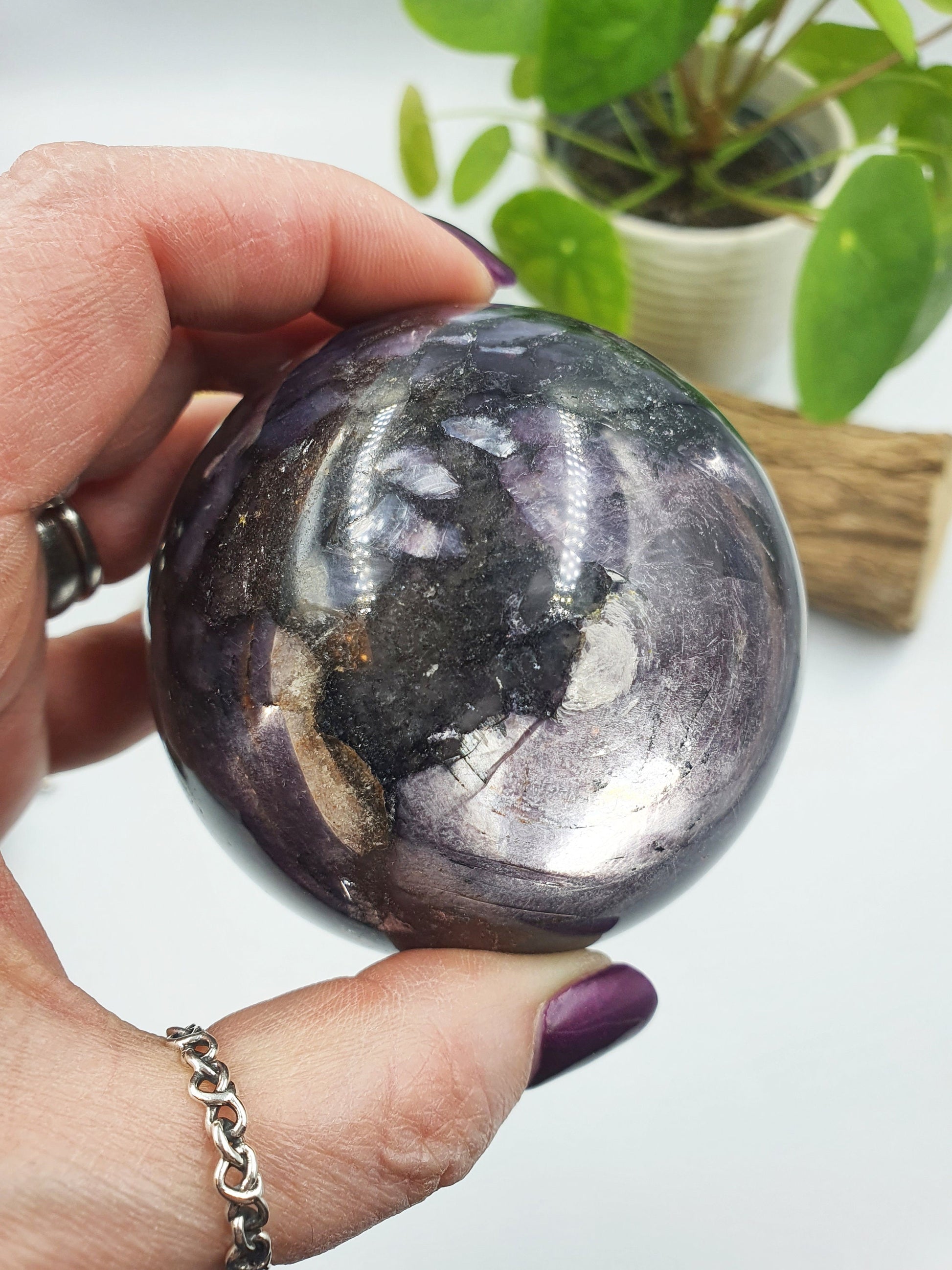 A Grade Gem Lepidolite Sphere