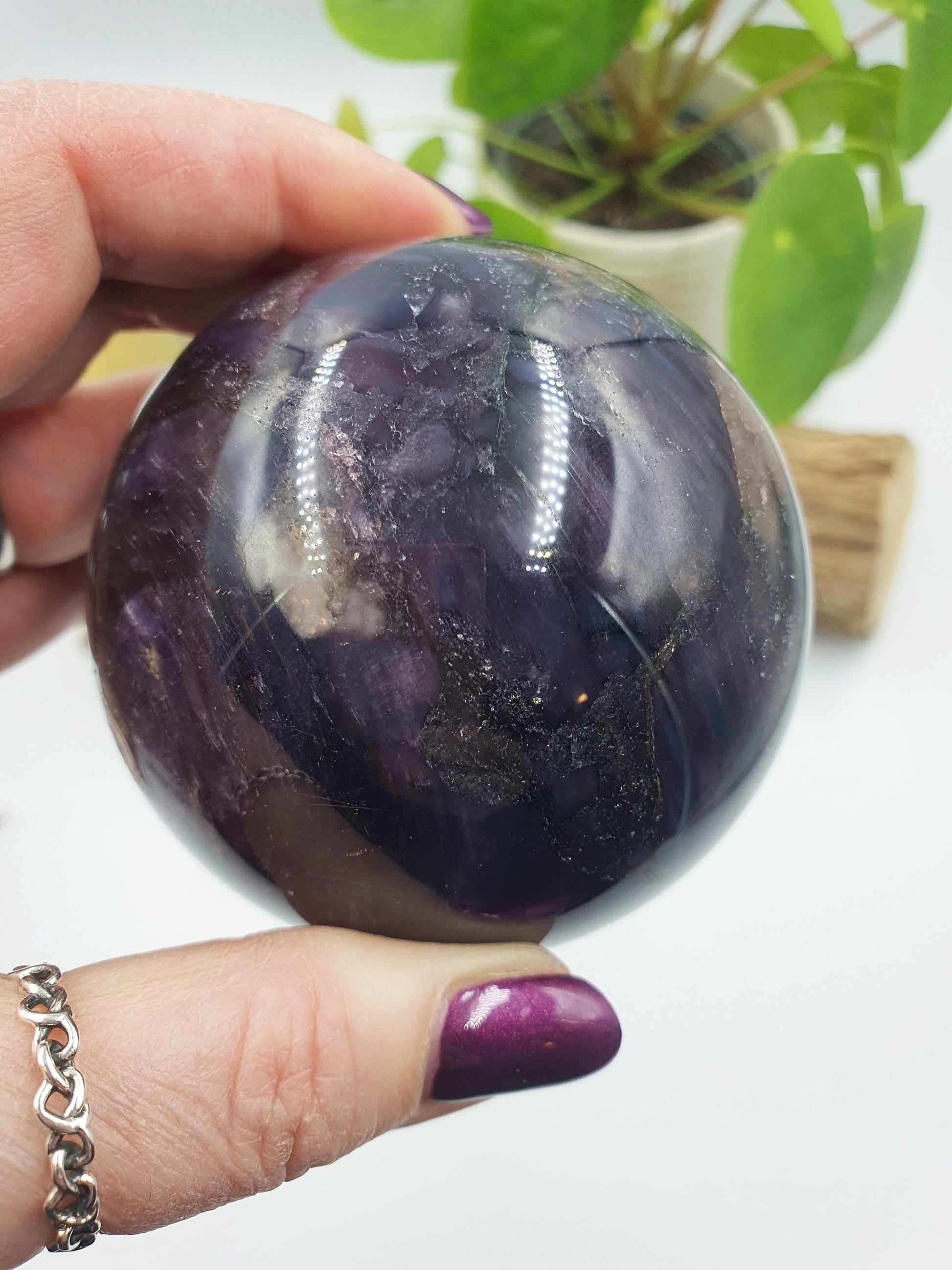 A Grade Gem Lepidolite Sphere